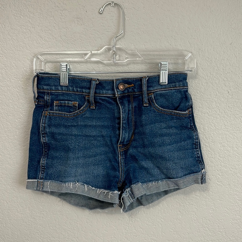 High rise denim shorts